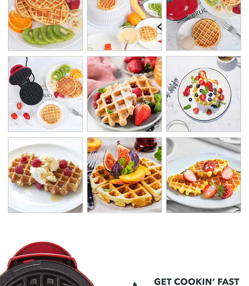 Electric Mini Waffles Maker Machine Kitchen Cooking Appliance for Breakfast / Dessert Pot