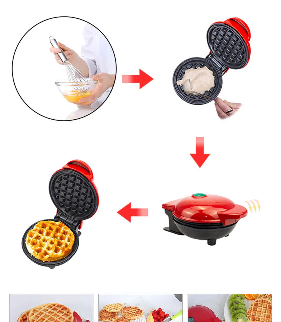 Electric Mini Waffles Maker Machine Kitchen Cooking Appliance for Breakfast / Dessert Pot
