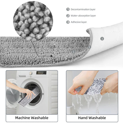 Hands Free Flat Floor Mop And Bucket Set With Washable Microfiber Pads