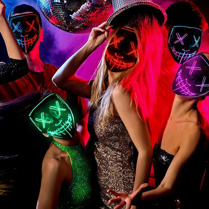 Wireless Halloween Neon LED Purge Mask