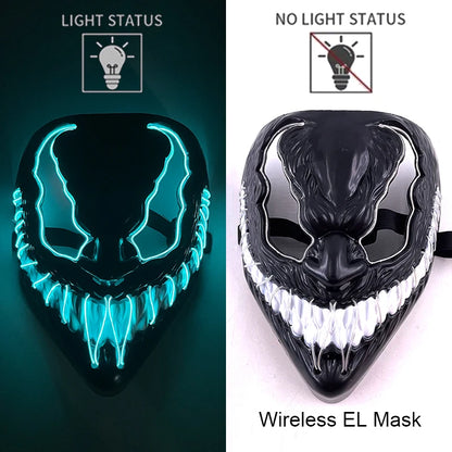 Wireless Halloween Neon LED Purge Mask