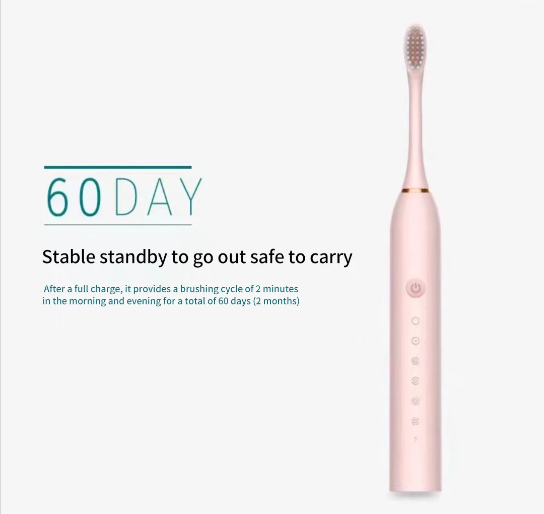 Sonic Electric Toothbrush – 6 Modes, USB Rechargeable, IPX7 Waterproof