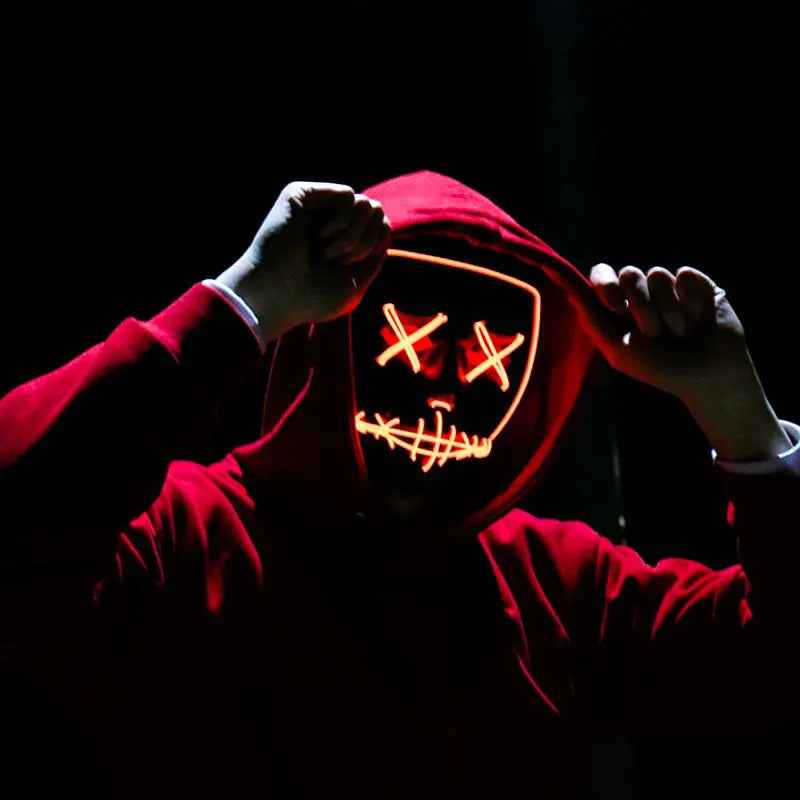 Wireless Halloween Neon LED Purge Mask