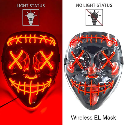 Wireless Halloween Neon LED Purge Mask