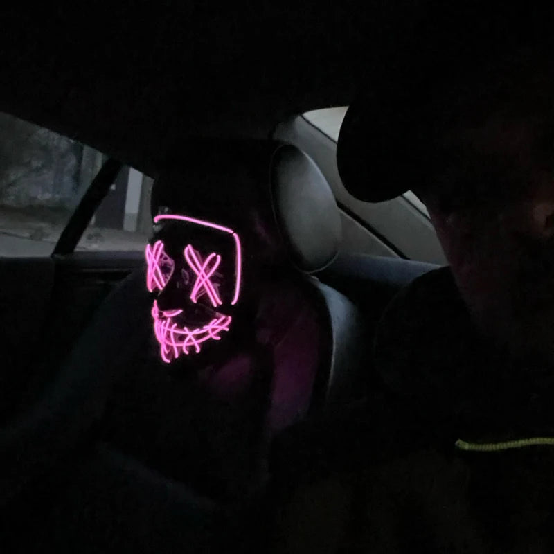 Wireless Halloween Neon LED Purge Mask