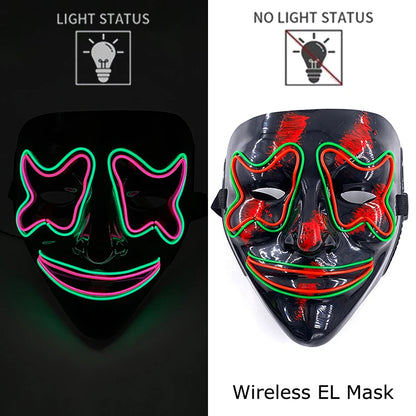 Wireless Halloween Neon LED Purge Mask